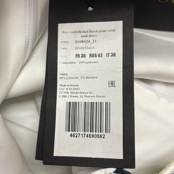 BOW-EMBELLISHED FLORAL-PRINT SATIN MIDI DRESS - Picture 4 of 7